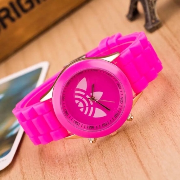 adidas Accessories - Unisex Neon Pink Trefoil Sports Fashion Watch